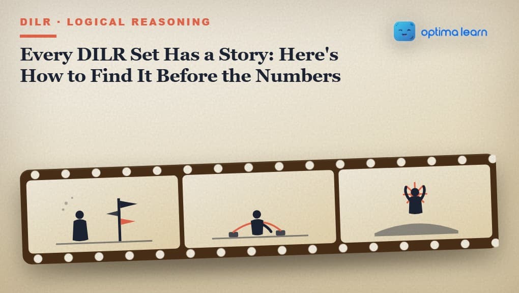 A vintage filmstrip showing a three-panel storyboard of a figure finding their way, illustrating the Narrative Read.