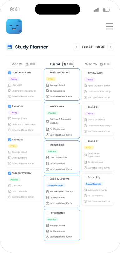 Study Planner mobile preview