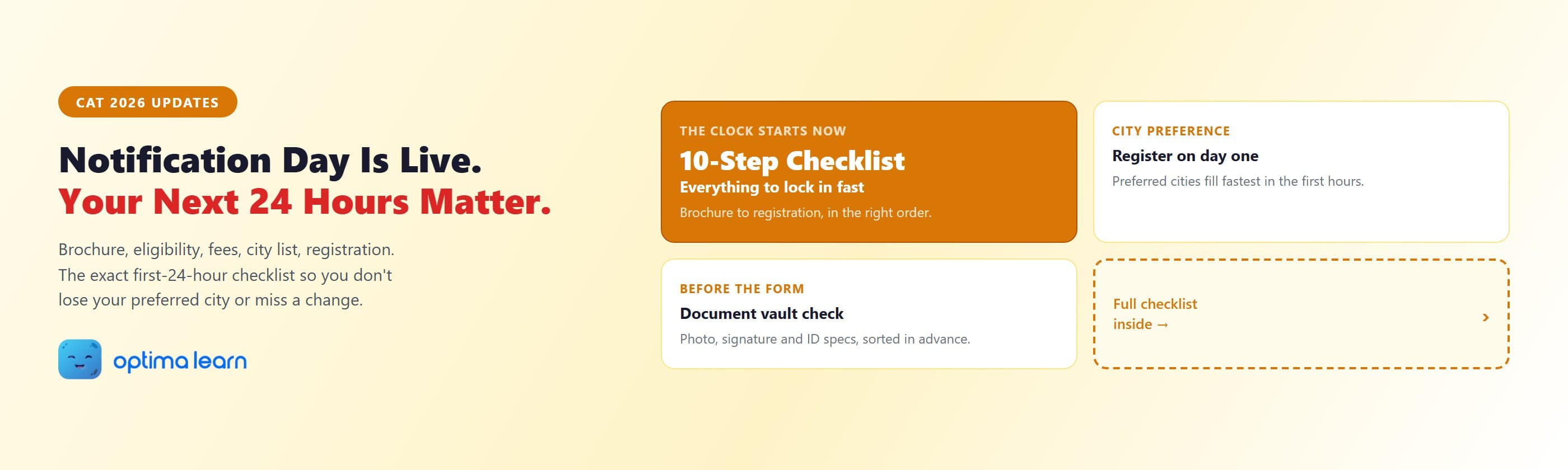 CAT 2026 Notification Release: First 24-Hour Checklist