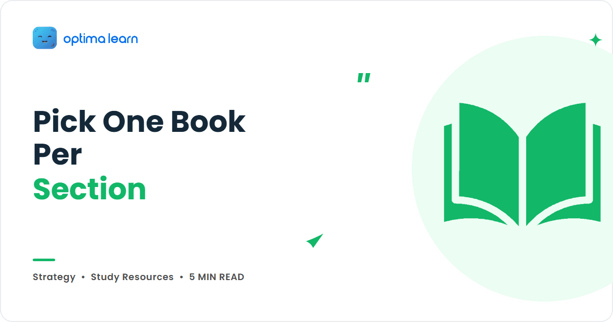 Green Optima Learn cover for Pick One Book Per Section, showing an open book icon and the Optima Learn logo.