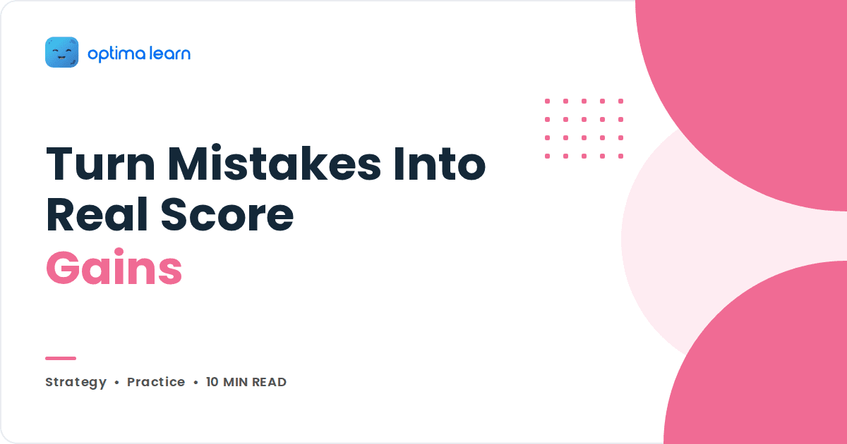 Turn Mistakes Into Real Score Gains, a CAT preparation cover graphic in blush pink