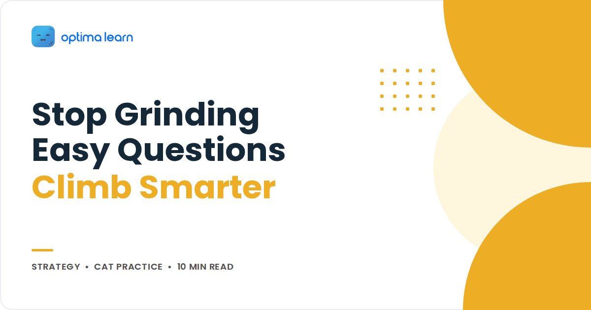 Yellow and white cover graphic reading Stop Grinding Easy Questions, Climb Smarter with overlapping circles
