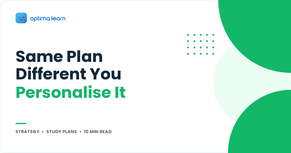 Same Plan Different You Personalise It, Optima Learn strategy cover