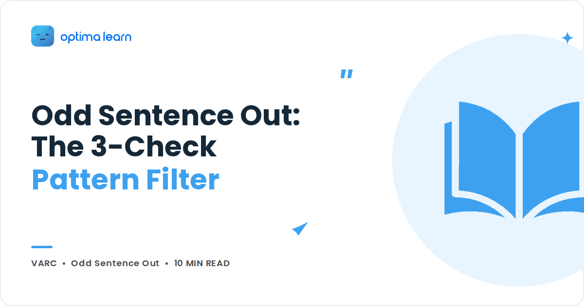 Odd Sentence Out the 3 Check Pattern Filter, CAT prep cover graphic