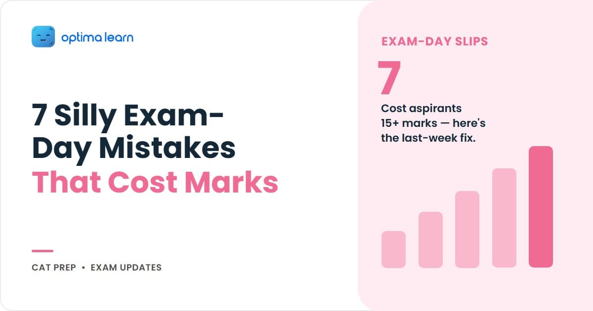 7 CAT exam day mistakes that cost 15+ raw marks — with the last-week countdown checklist to avoid each one