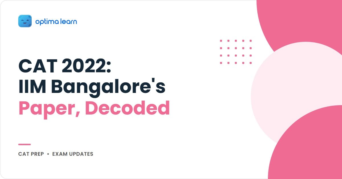 CAT 2022 exam pattern reference dashboard showing IIM Bangalore's paper conducted on 27 November 2022 with 2.22 lakh candidates