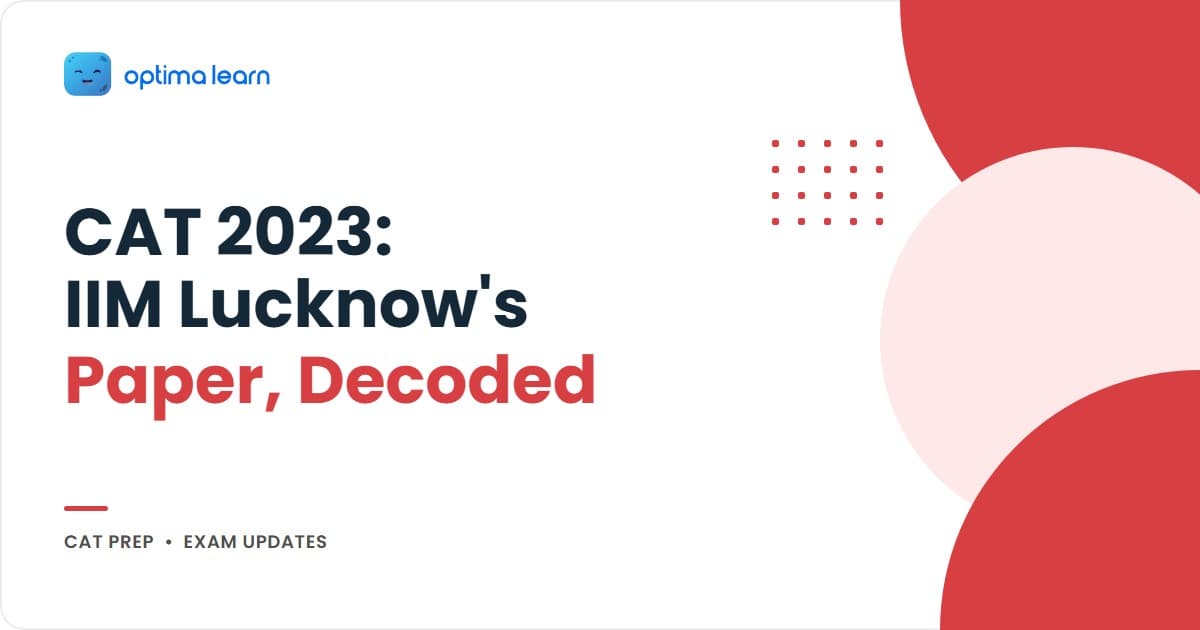CAT 2023 exam pattern dossier - IIM Lucknow paper, three-IIM template lock, difficulty pivot visualisation, and CAT 2026 calibration stats at a glance