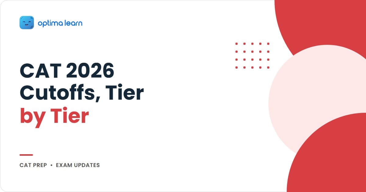 CAT 2026 cut off hero: 4-card explainer mapping the 21 IIMs into tier-wise overall percentile bands (ABC 99 plus, BLACKI 95 to 99, Tier 2-3 80 to 95) with sectional minimums and a teaser for the category-wise bands and mock-to-actual bridge.