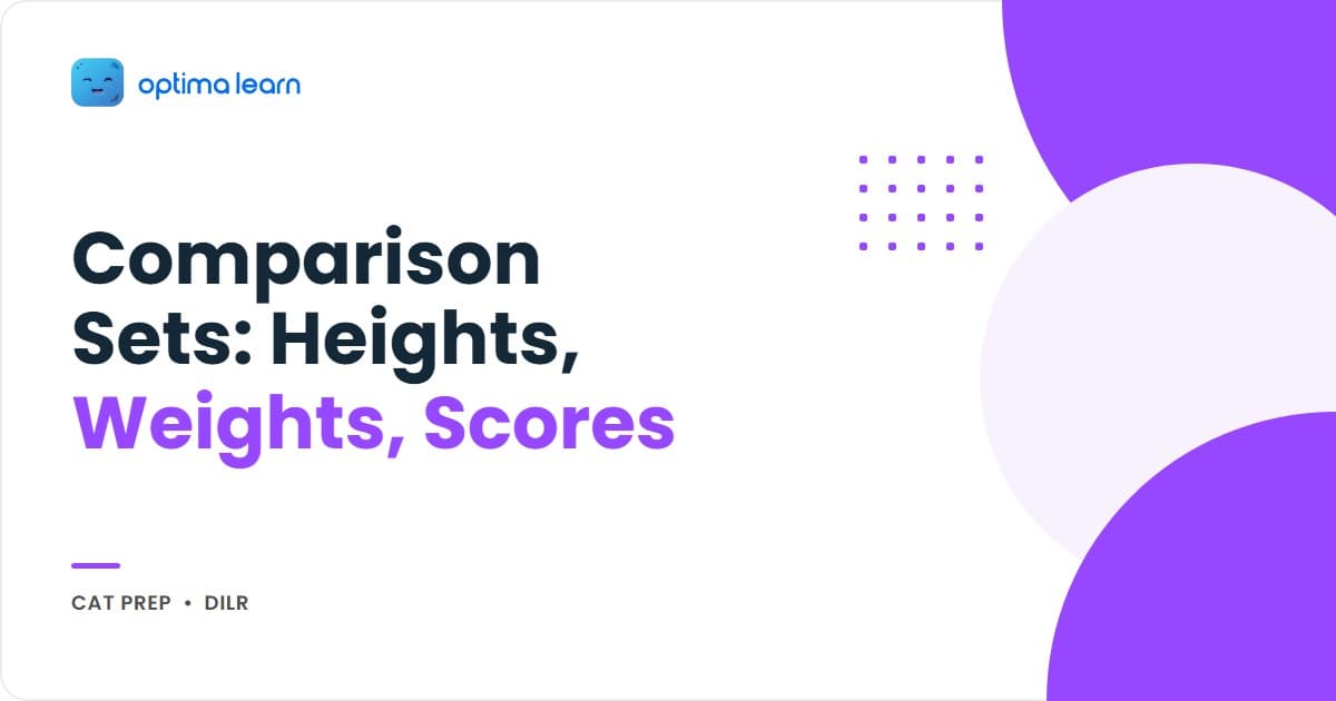 CAT DILR comparison sets guide: the multi-attribute matrix method for heights, weights and scores, with three fully solved sets.