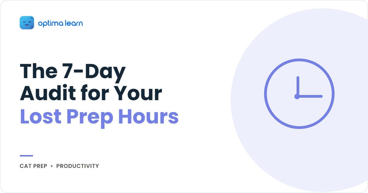 CAT distraction audit guide showing a 7-day interruption log, the three most common time leaks and a fix for each leak type.