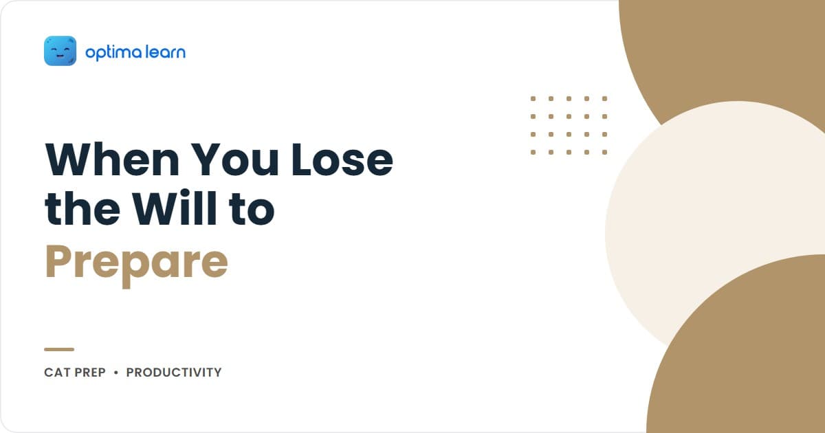 CAT motivation crash recovery guide showing the why chain, a 48-hour reset and a 72-hour re-entry plan for aspirants who lost the will to prepare.