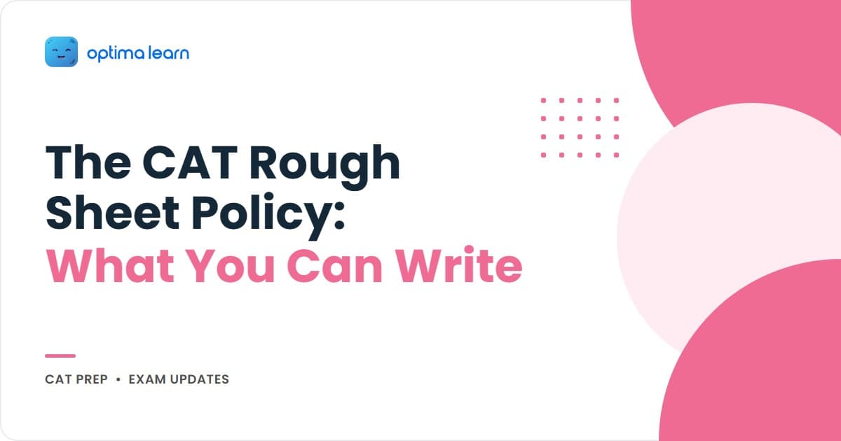 CAT 2026 rough sheet policy hero showing sheet allocation, notation rules, and an exam-day organisation system.