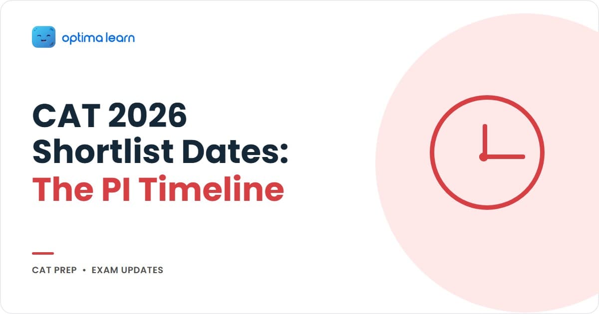 CAT 2026 shortlist dates infographic showing the IIM PI call timeline from January to March across older and newer IIMs.