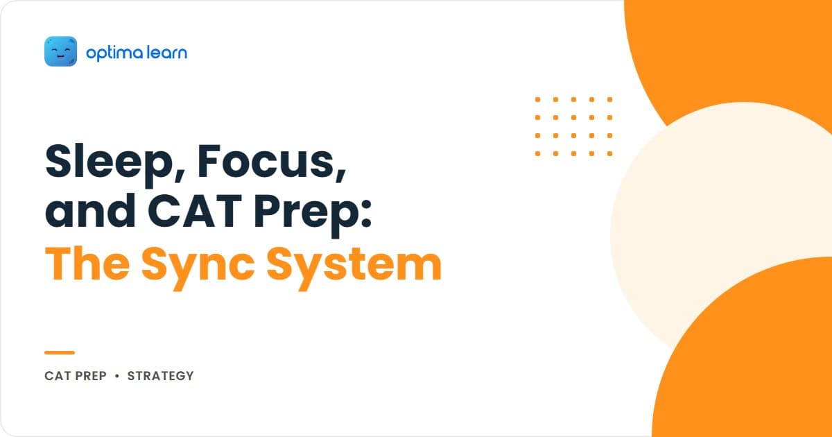 The CAT-Sync System: Body, Screen, Brain — three system dials and a 24-hour clock for CAT preparation sleep and focus, on a cream-paper background