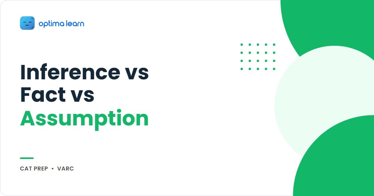 CAT VARC inference questions solved: tell stated fact, inference and assumption apart, and eliminate too-strong, too-weak or new options.