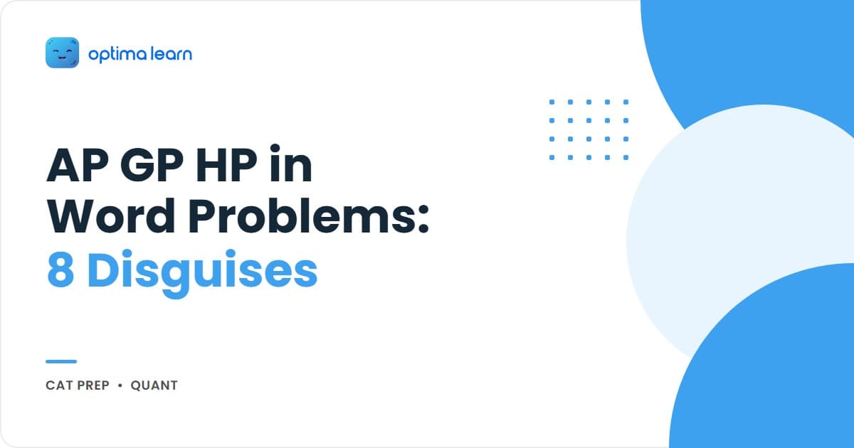 AP GP HP recognition signals for CAT word problems, with disguise cards for bouncing ball GP, salary AP, and average speed HP.