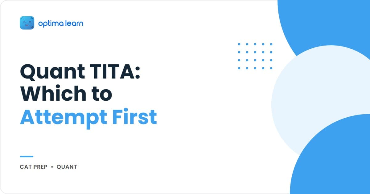 CAT TITA strategy hero: no negative marking on TITA, five TITA types ranked by attempt priority from number theory to optimization.