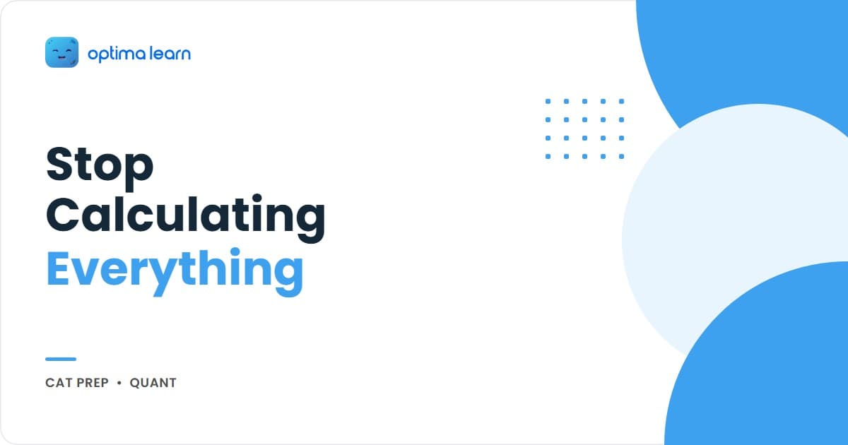 Optima Learn hero banner: "Stop Calculating Everything," introducing the 5-step RANGE Method for CAT Quant estimation and answer-choice elimination.