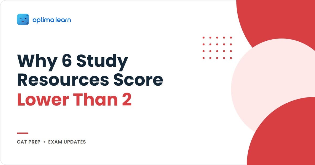 The Flat-Hunt Paradox CAT Study Material Selection hero - 4-card preview showing stuck vs committed source profiles, the one-source rule, and the 21-day commitment test, on a cream-to-forest gradient