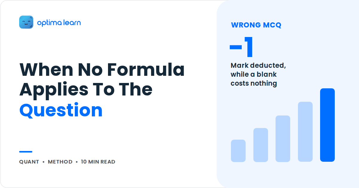 Blog cover reading When No Formula Applies To The Question, with a blue stat panel and a small bar chart.