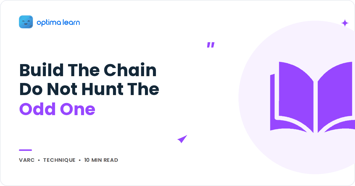 Blog cover reading Build The Chain Do Not Hunt The Odd One, with a purple open book icon inside a soft tinted circle.
