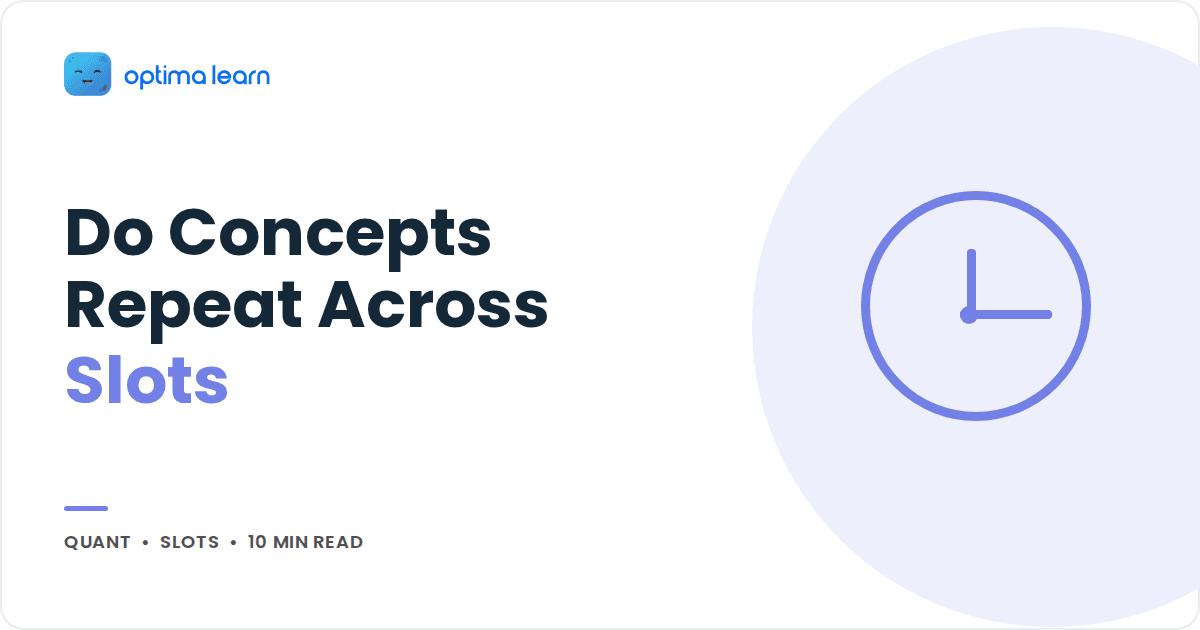 Blog cover reading Do Concepts Repeat Across Slots, with a periwinkle clock icon inside a soft tinted circle.