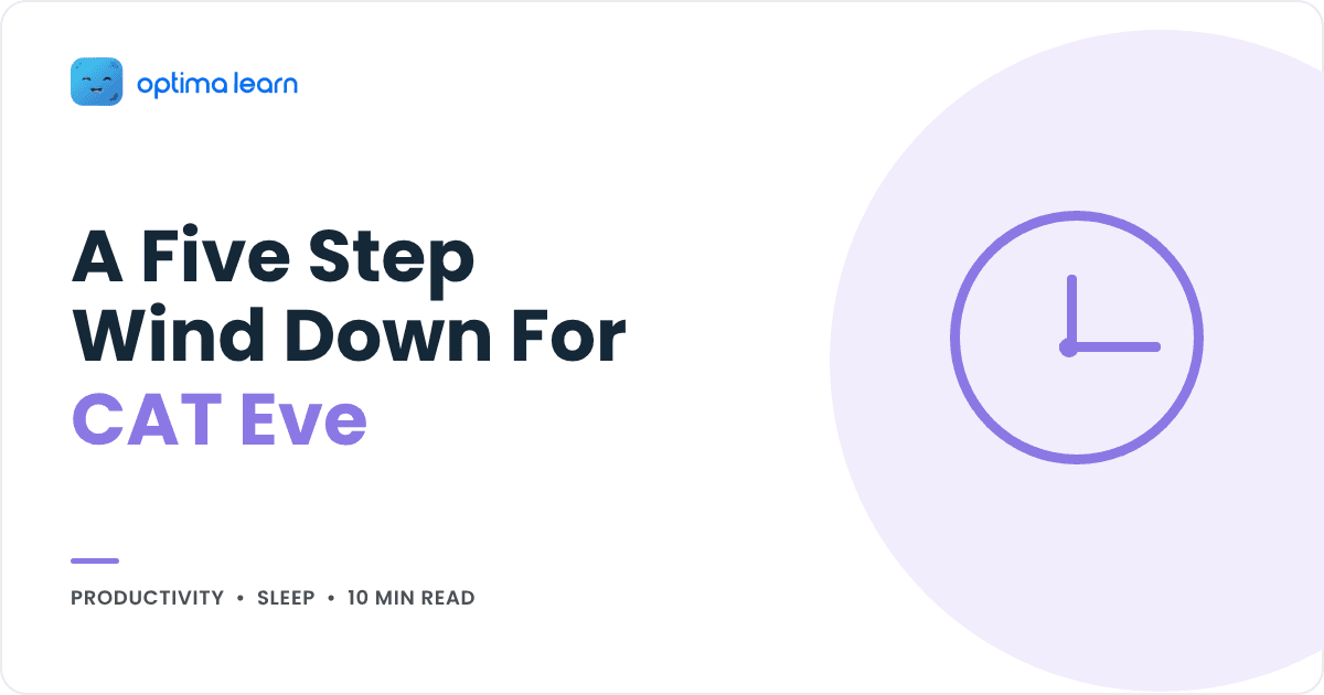 Can't sleep the night before CAT: a five step wind down, cover for the Optima Learn guide