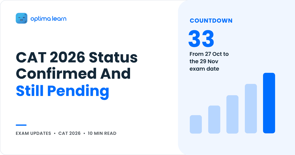 33 days to CAT 2026: what is confirmed and what is still pending, cover for the Optima Learn update