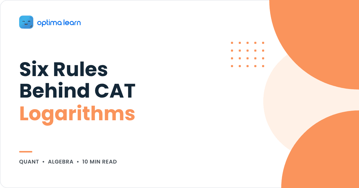 CAT logarithms, surds and indices: six rules cover most questions, cover for the Optima Learn guide