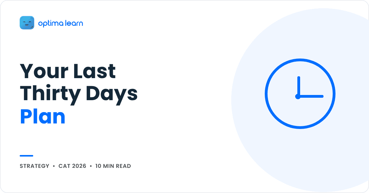 CAT 2026 last 30 days: a day by day plan from 28 October to 28 November, cover for the Optima Learn strategy guide